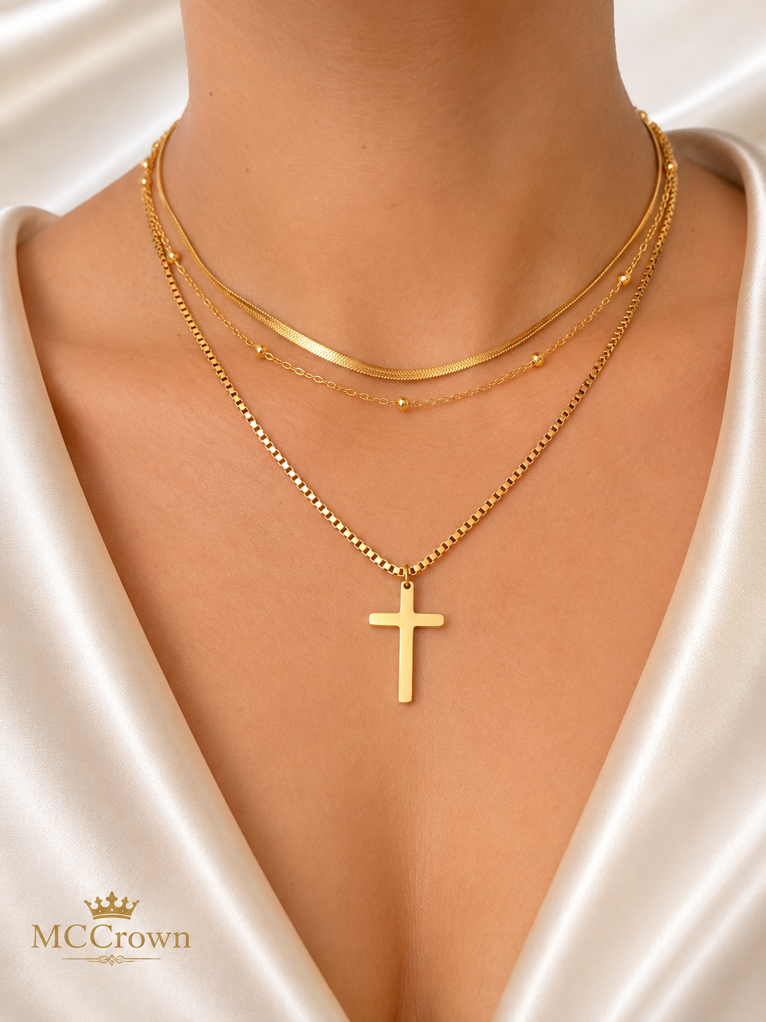 ✨Triple Layer Cross Necklace✨