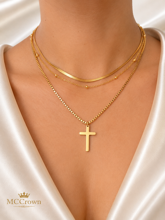 ✨Triple Layer Cross Necklace✨
